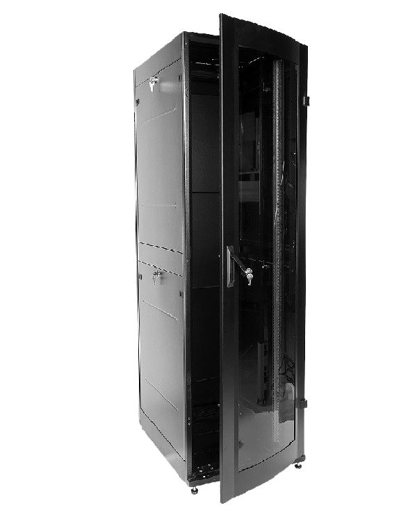 ШТК-МП-42.6.10-1ААА-9005 — 42U, 600 × 1000, дверь стекло, чёрный