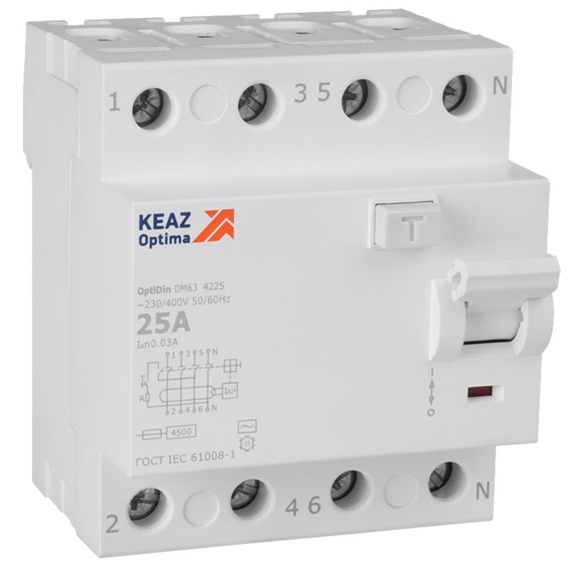 OptiDin DM63 4,5 кА, 4P (3P+N)